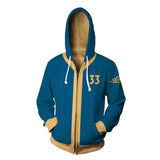 Fallout Game Cosplay Costume Hoodie Vault 33 Zip Print Jacket Sweatshirt Unisex