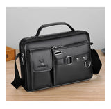 Fashion Mens Shoulder Portable PU Leather Handbag Business Travel Crossbody Bag