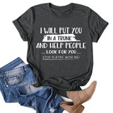 Women's Casual Funny Letter Printed Short-Sleeved Tee