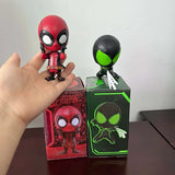 Green Spider-Man Figure Super Hero Deadpool Gesturing Action Figures Bobble Head