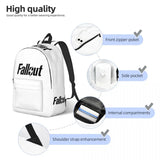 Fallout Vault Tec Backpack White/Black Unisex Canvas Bags