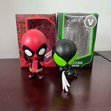 Green Spider-Man Figure Super Hero Deadpool Gesturing Action Figures Bobble Head