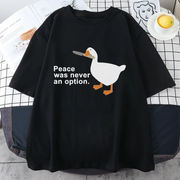 Peace Was Never an Option: Kawaii Funny Print T-Shirt