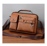 Fashion Mens Shoulder Portable PU Leather Handbag Business Travel Crossbody Bag