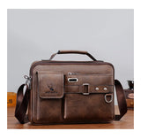 Fashion Mens Shoulder Portable PU Leather Handbag Business Travel Crossbody Bag