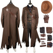 Fallout The Ghoul Cosplay Brown Jacket Pants Hat Costume Outfits Adult Men