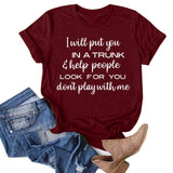 Women's Casual Funny Letter Printed Short-Sleeved Tee