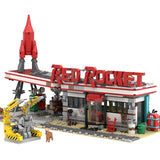 Fallout Red Rocket Gas Station Modular Model Building Blocks Brick Set 1994PCS