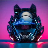 Cyberpunk Helmet Cosplay Man Tech Mask With Led Light Robot Shinobi Mask Helmet