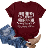 Women's Casual Funny Letter Printed Short-Sleeved Tee