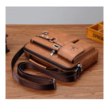 Fashion Mens Shoulder Portable PU Leather Handbag Business Travel Crossbody Bag