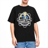 Fallouts Vault Boy Vault-Tec T Shirt Cotton Fashion for Men Round Tee