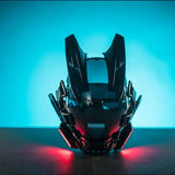 Cyberpunk Helmet Cosplay Man Tech Mask With Led Light Robot Shinobi Mask Helmet